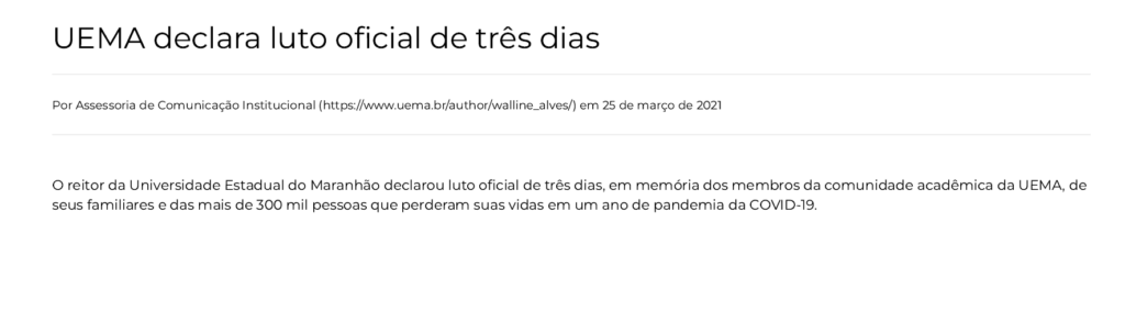 Noticia Pandemia Uema