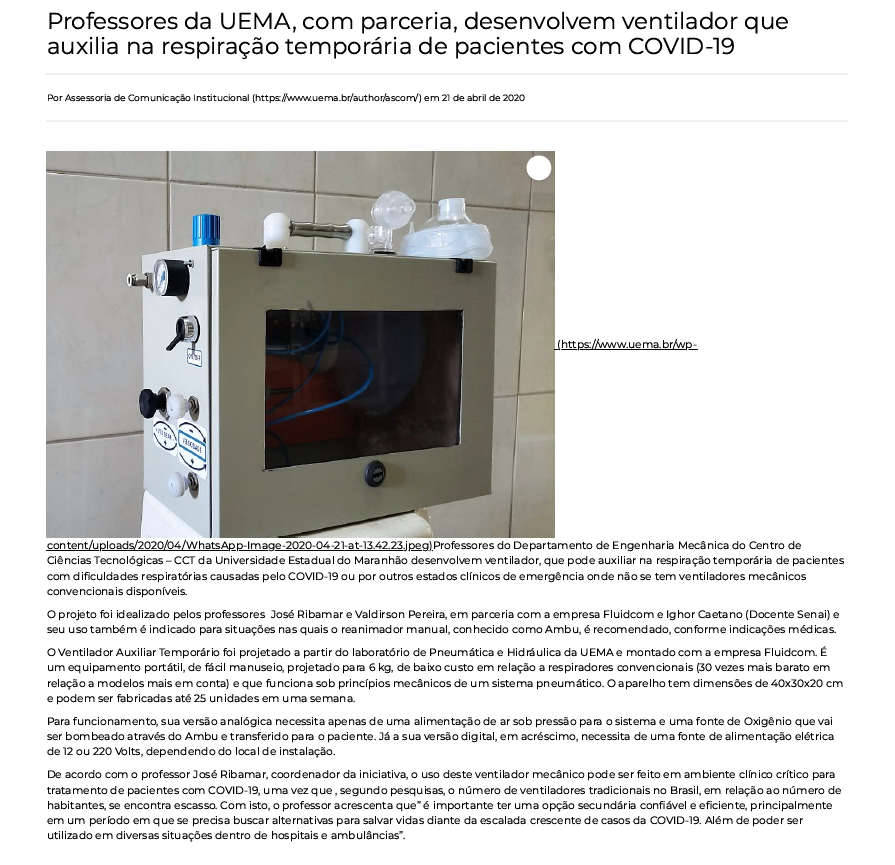 Noticia Pandemia Uema