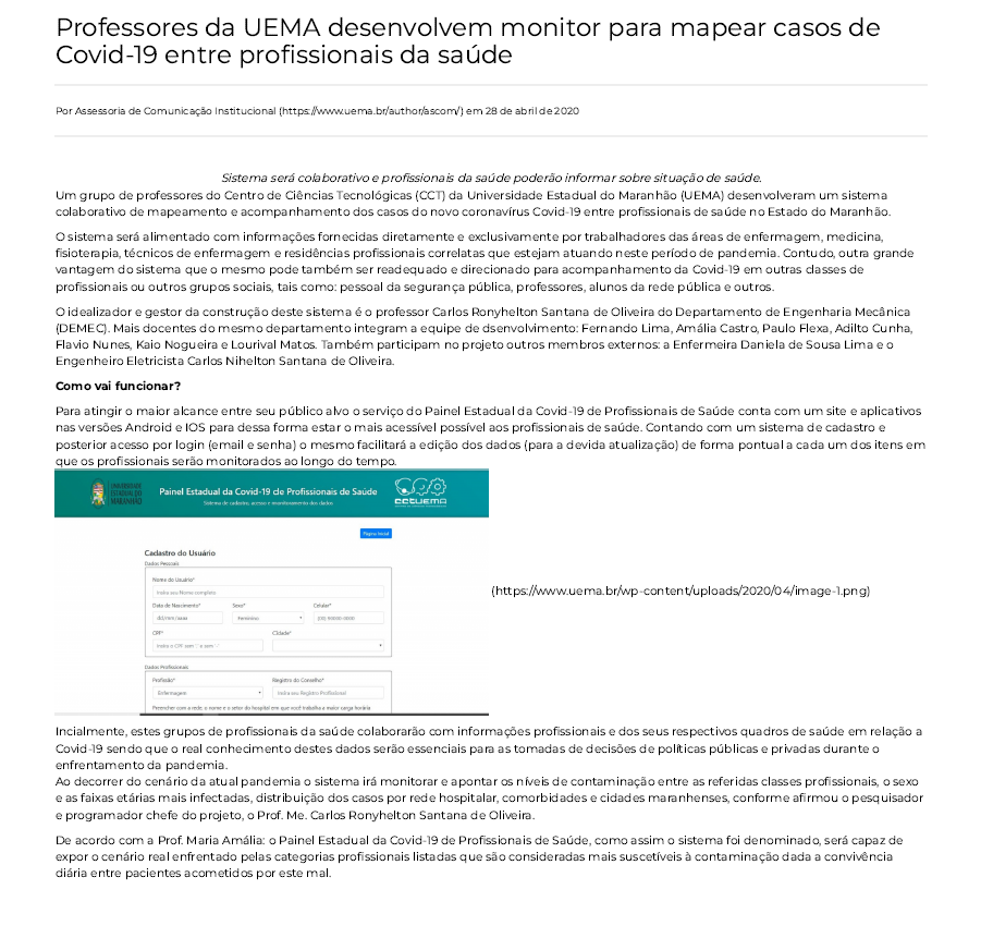 Noticia Pandemia Uema