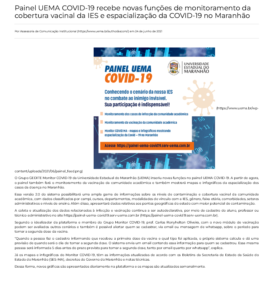 Noticia Pandemia Uema