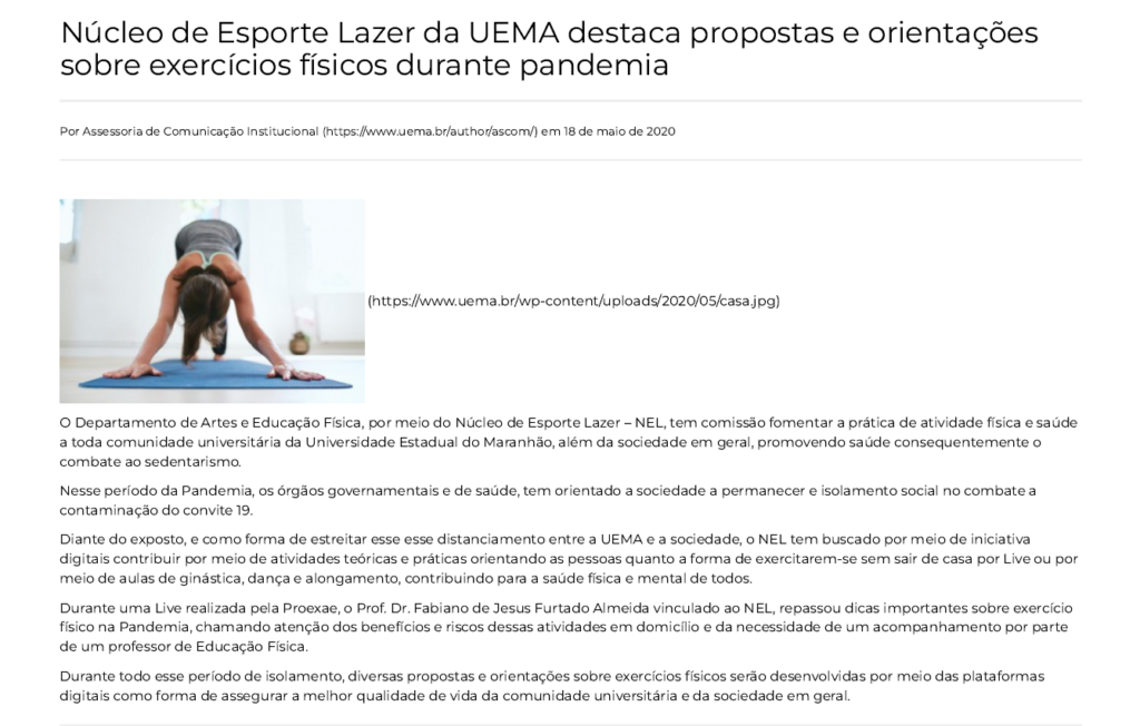 Noticia Pandemia Uema