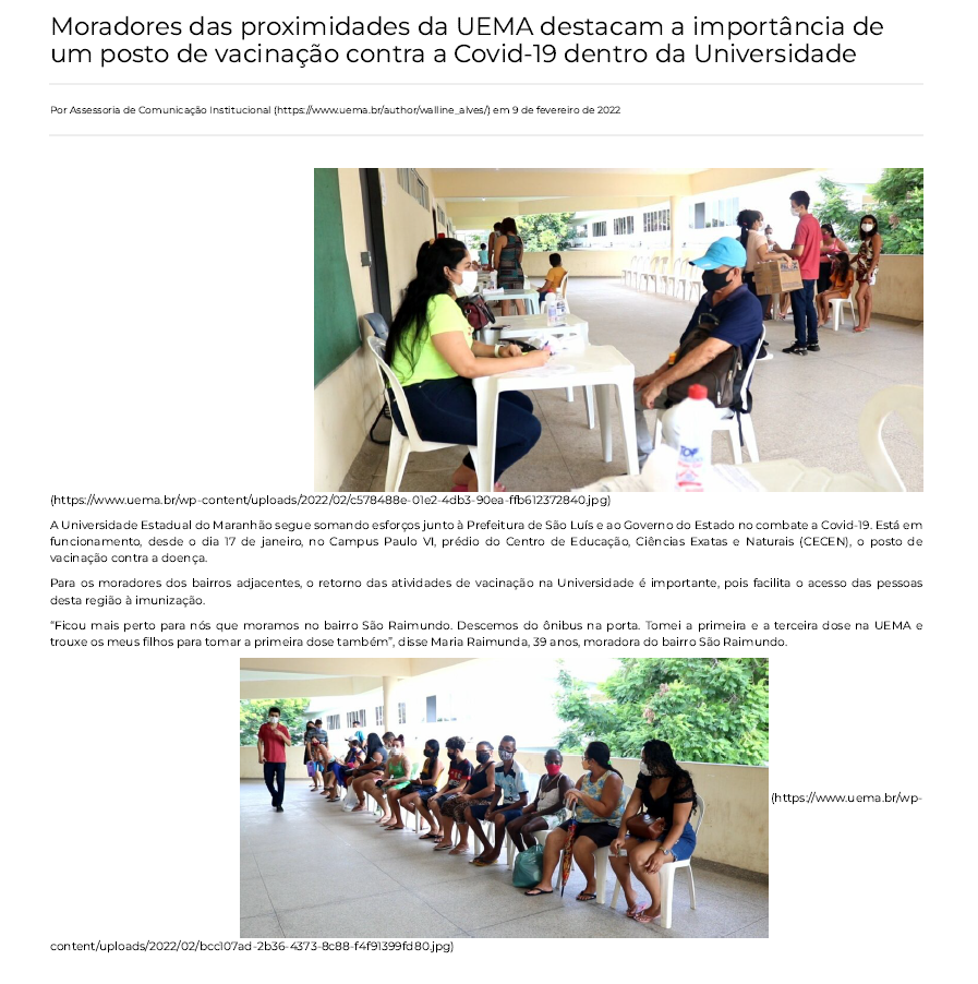 Noticia Pandemia Uema