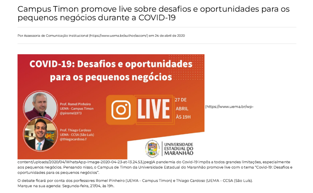 Noticia Pandemia Uema