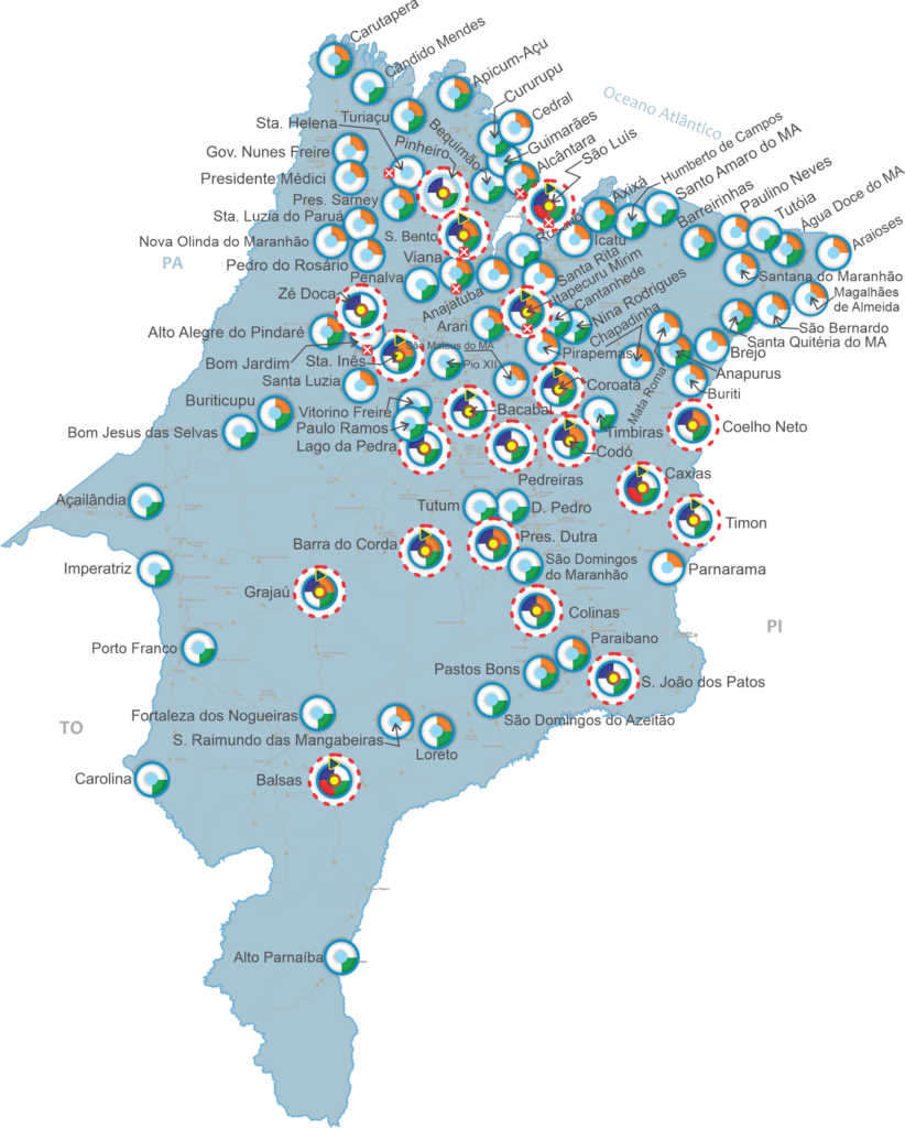 2 3 Mapa Geral Campi E Polos 2026 Uema 2026 Fundo Transparente